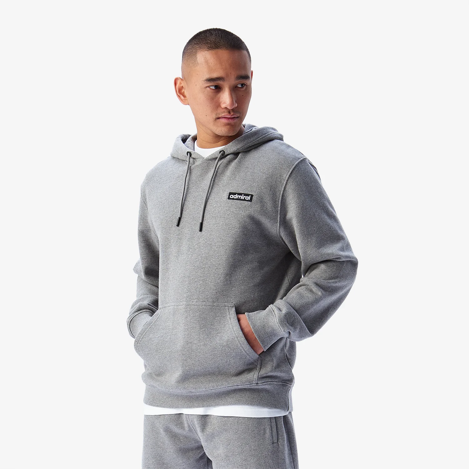 Harcourt Embroidered Hoodie - Grey Marl - Image 2