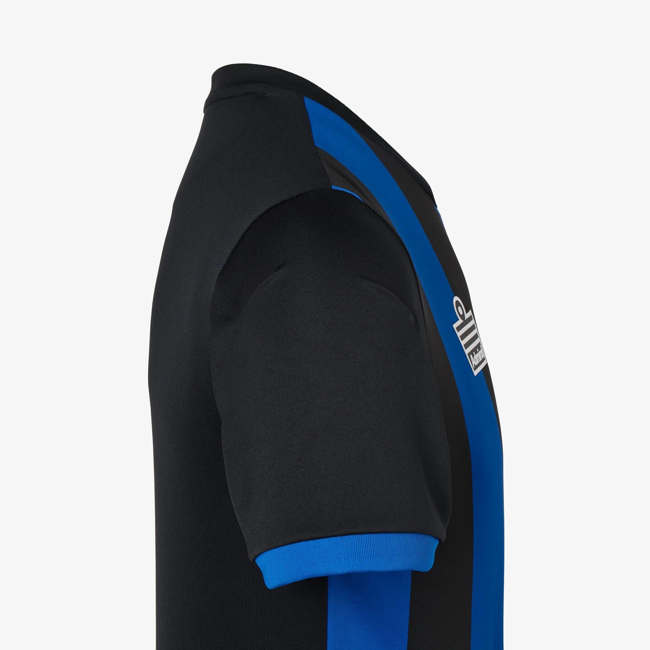 Striped Football Shirt Adults - Black/Royal - Image 2